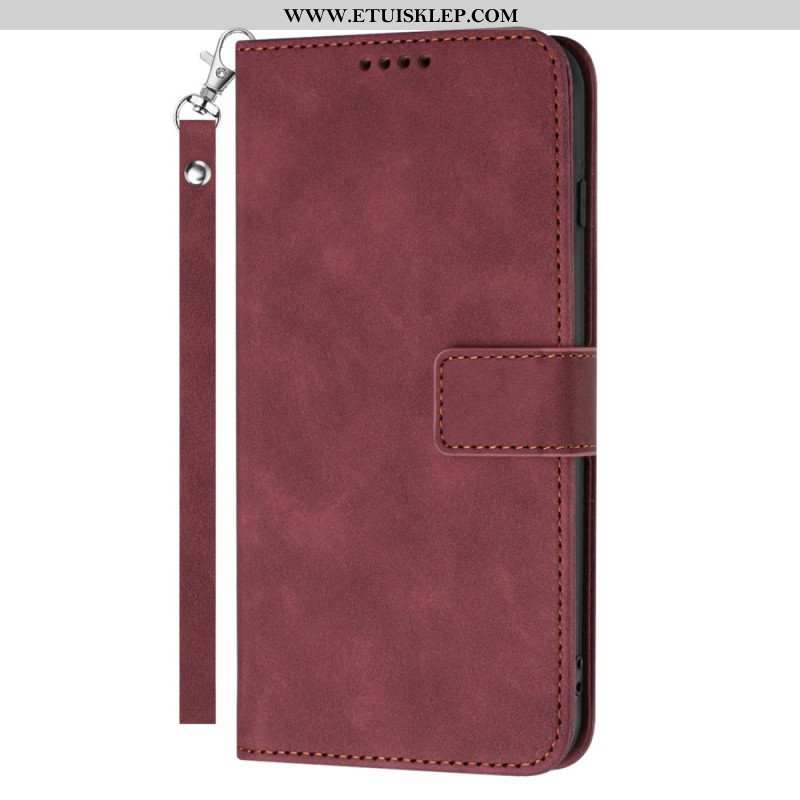 Etui Folio do Samsung Galaxy S23 Ultra 5G z Łańcuch Pasek W Stylu Vintage